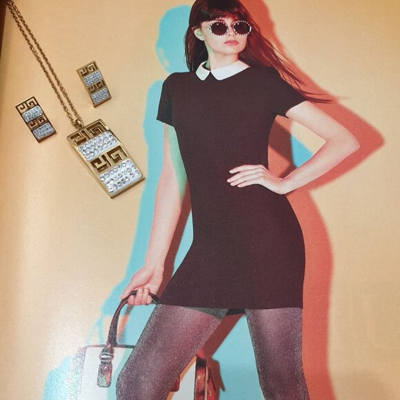 Gold Metal Crystals Necklace And Earrings Set Fashion Women Jewelry Accessory - Picture 1 of 6